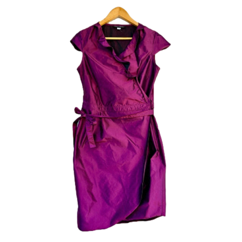 Franco Mirabelli fuchsia pink purple wrap ruffles dress barbie pink